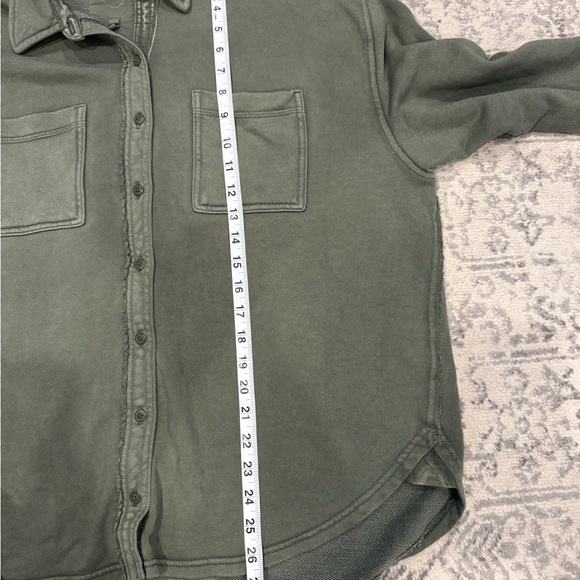 Aerie Lumberjane Fleece Oversized Olive Green Shirt - Picture 7 of 10